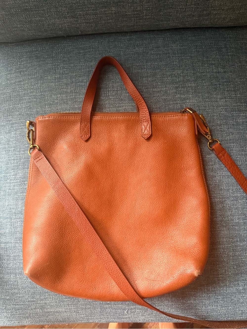 Women's MADEWELL Leather Tote Bagt in Burnt Orange